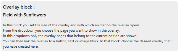 Overlay Layout block