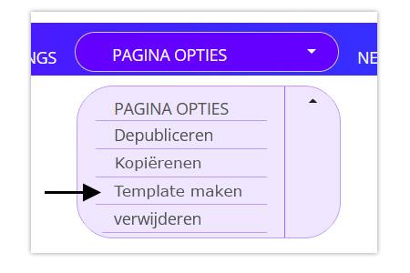 Pagina opties - template maken