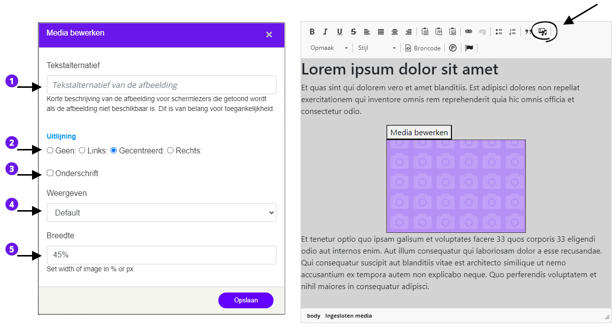 Tekstblok afbeelding invoegen