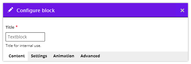 Block settings - tabs