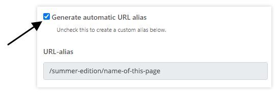 Page Settings: url and page title