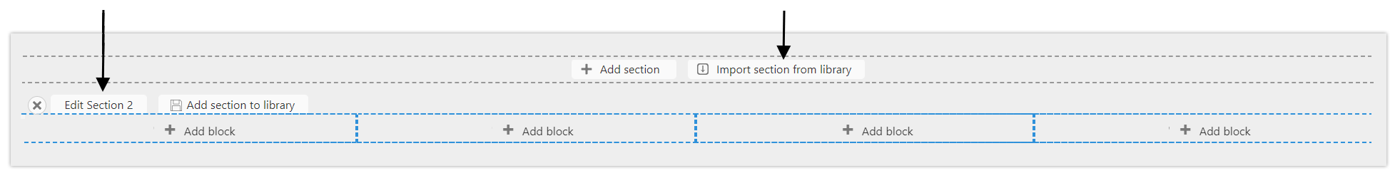 Add section, add block