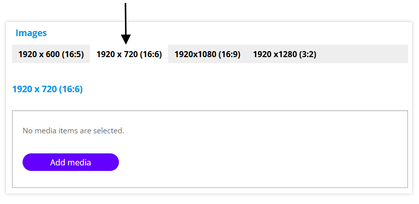 Photo slider tabs photo sizes