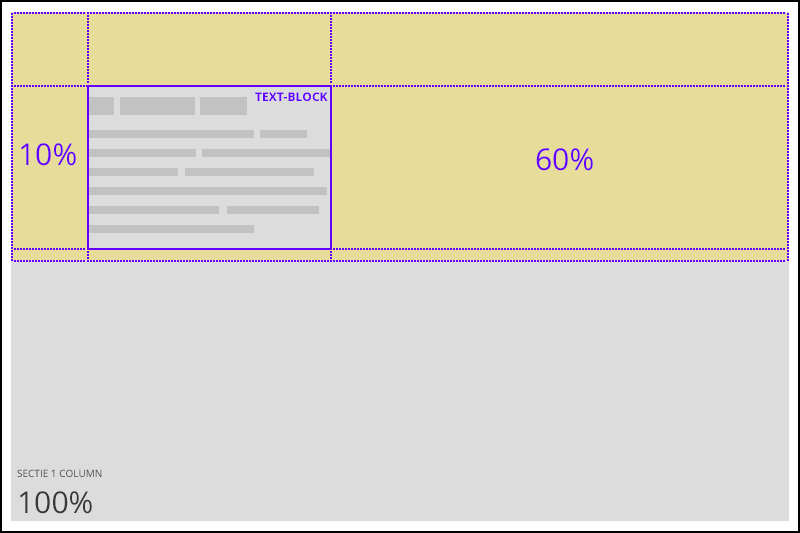 Position and size - content left side with margin left and right