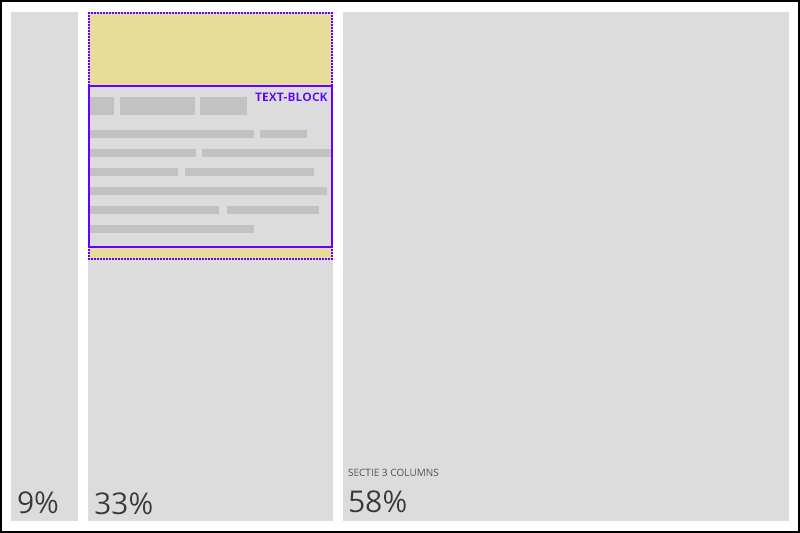 Position and size - left side with column layout
